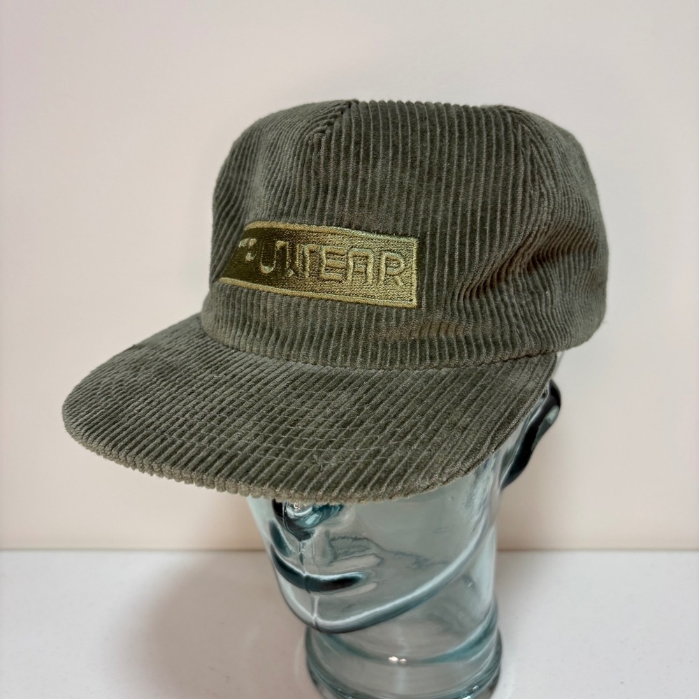 Vintage Weld Corduroy Hat Olive Green Skate Surf Strapback Cap